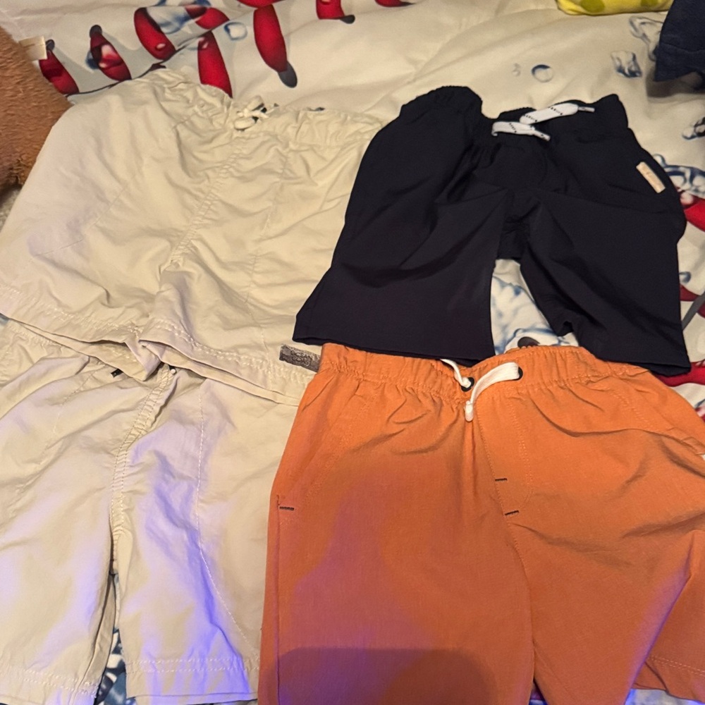 Kids Tan and Orange Shorts Set